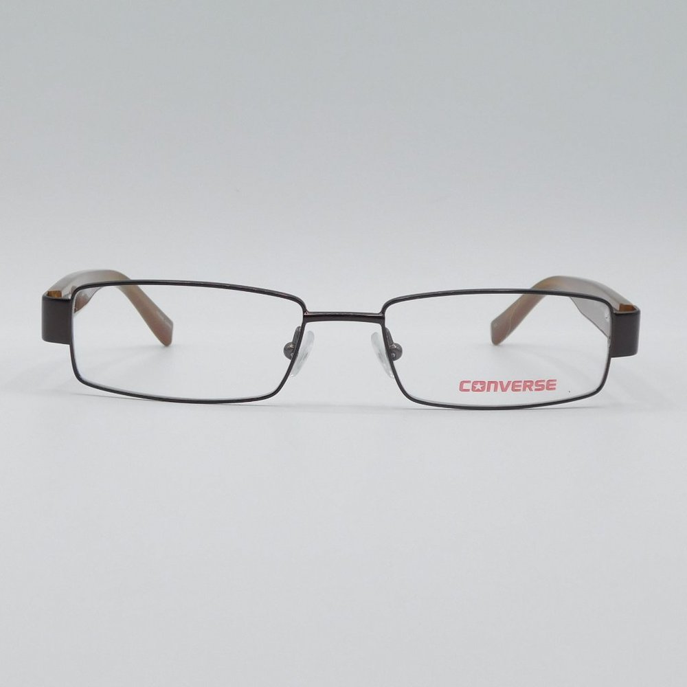NEW CONVERSE WAIT FOR ME BROWN KIDS TEEN Rectangle EYEGLASSES FRAME 49-1… - Picture 2 of 10